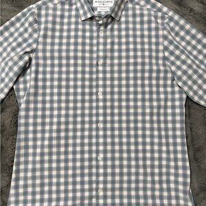 Mizzen+Main Men's Gray and White Plaid Shirt